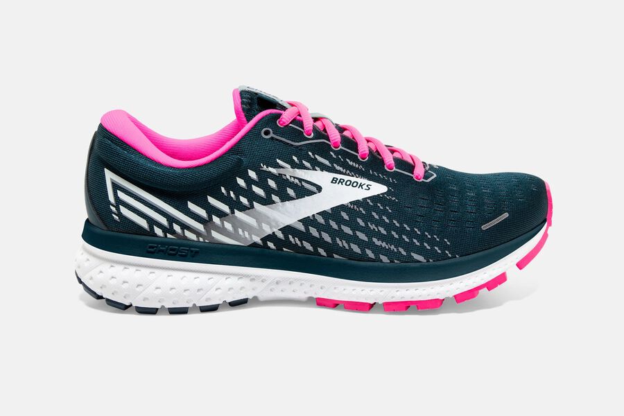 Brooks Ghost 13 Womens UK - Road Running Shoes - Black/Pink 391-LOVPRF